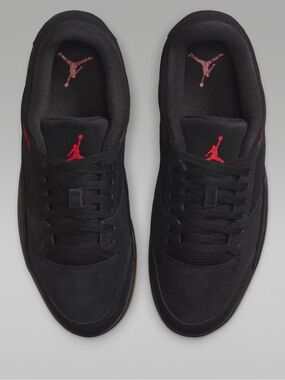 Jordan Low-Top Sneakers in Black with Red Jumpman